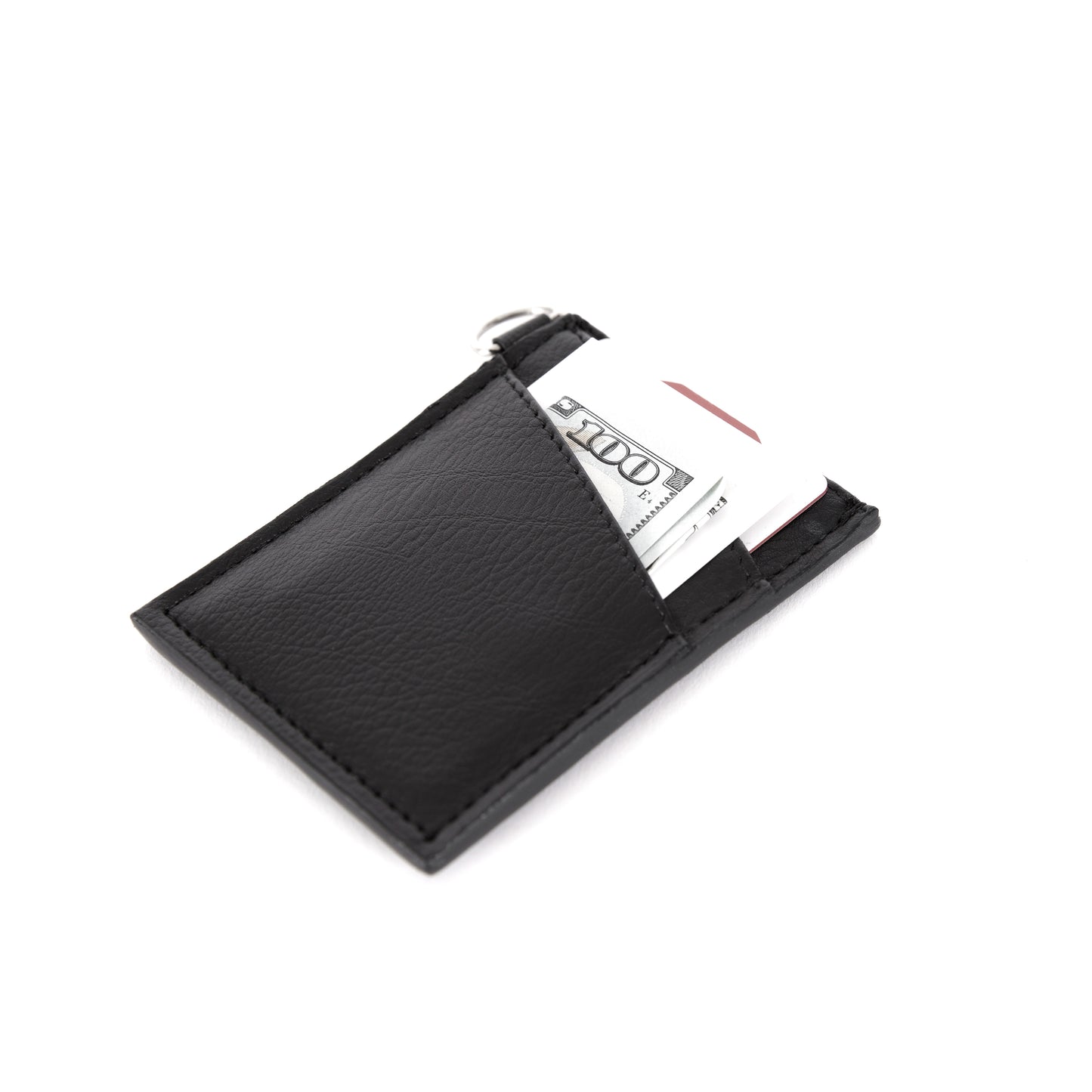 Black Vegan Leather Slim Wallet 