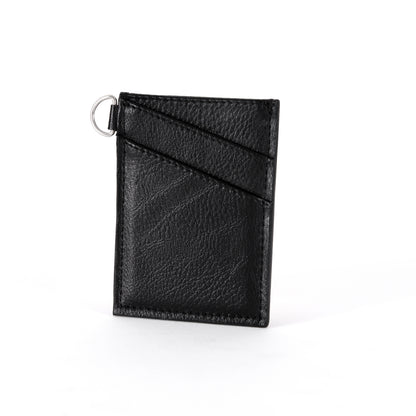 Black Vegan Leather Slim Wallet 